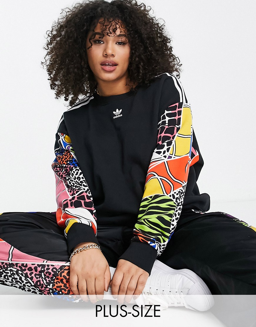 Adidas Originals x Rich Mnisi graphic sleeve sweatshirt in black
