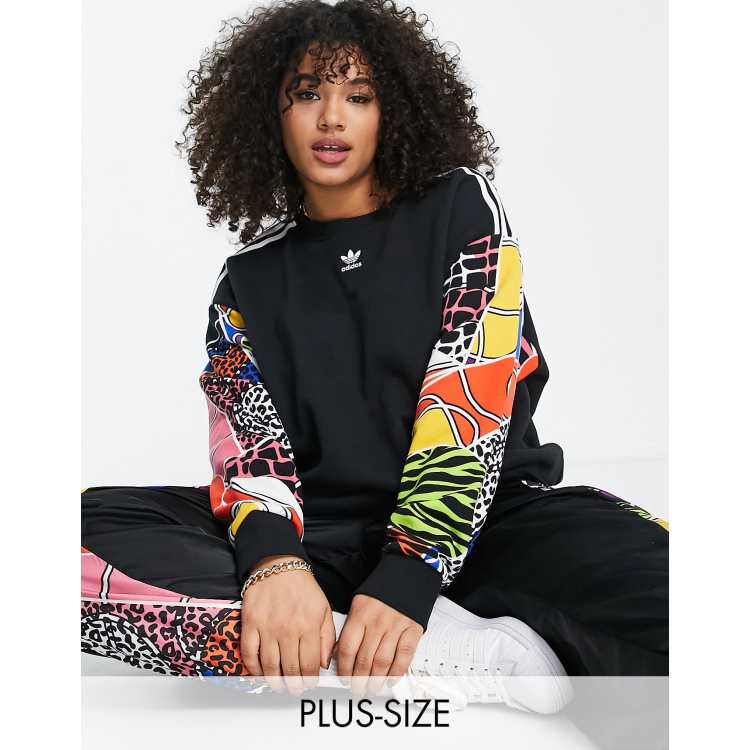 adidas Originals x Rich Mnisi graphic sleeve sweatshirt in black | ASOS