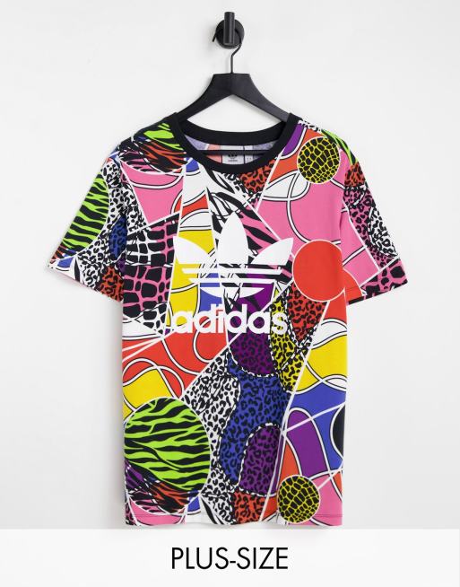 adidas Originals x Rich Mnisi Plus all over graphic t-shirt in multi | ASOS