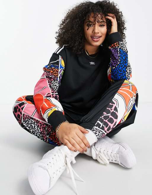 adidas Originals x Rich Mnisi Plus graphic sleeve sweat in black | ASOS