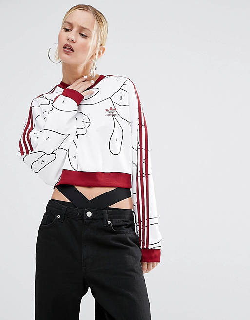 Maniobra cansado electrodo adidas Originals X Rita Ora Paint Print Cropped Sweatshirt | ASOS