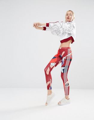 Adidas Originals X Rita Ora Paint Print Three Stripe Leggings | ASOS