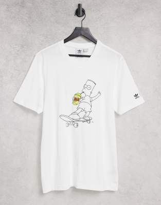 Adidas Originals X Simpson Bart Squishee T-shirt In White