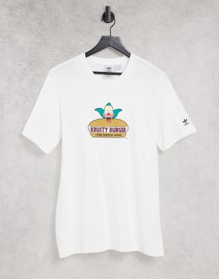 adidas Originals x Simpsons krusty burger T-shirt in white