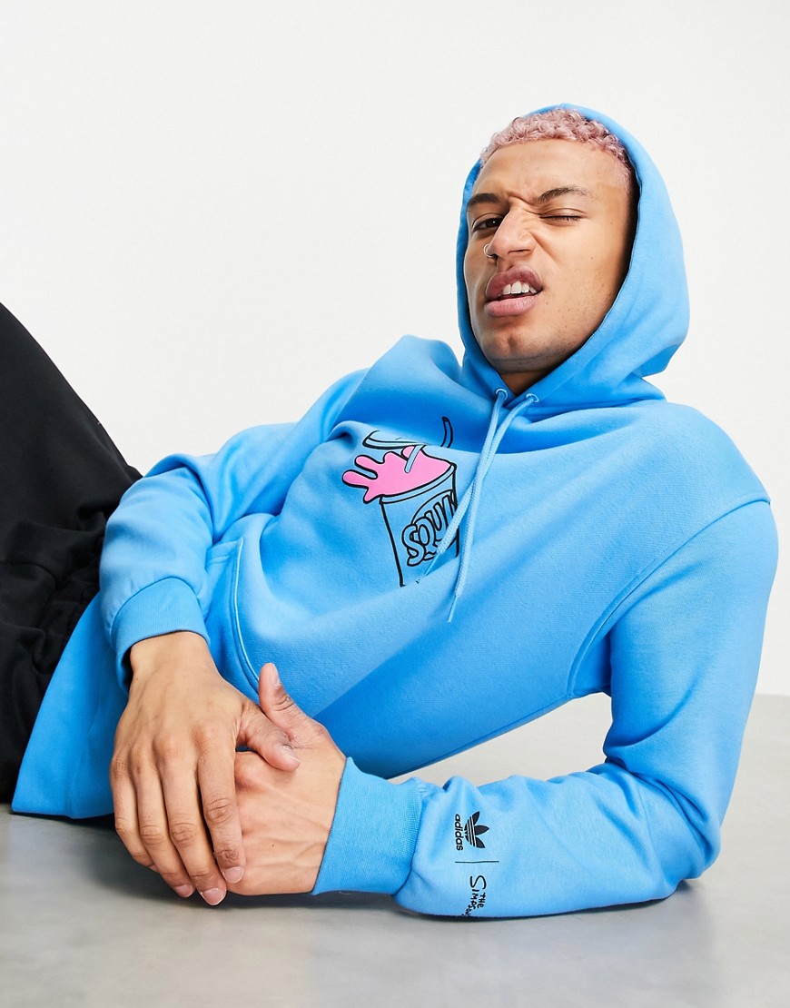 Adidas Originals x Simpsons squishee hoodie in blue-Blues