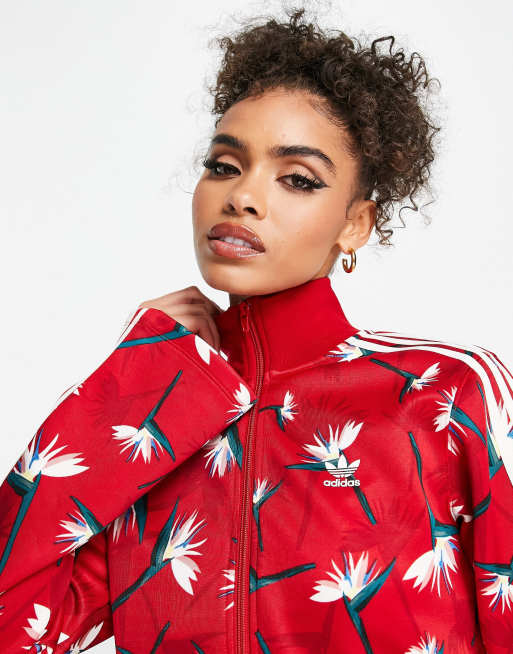 adidas Originals x Thebe Magugu Beckenbauer track top in all over red print