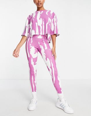 adidas Originals x Thebe Magugu leggings in pink and white