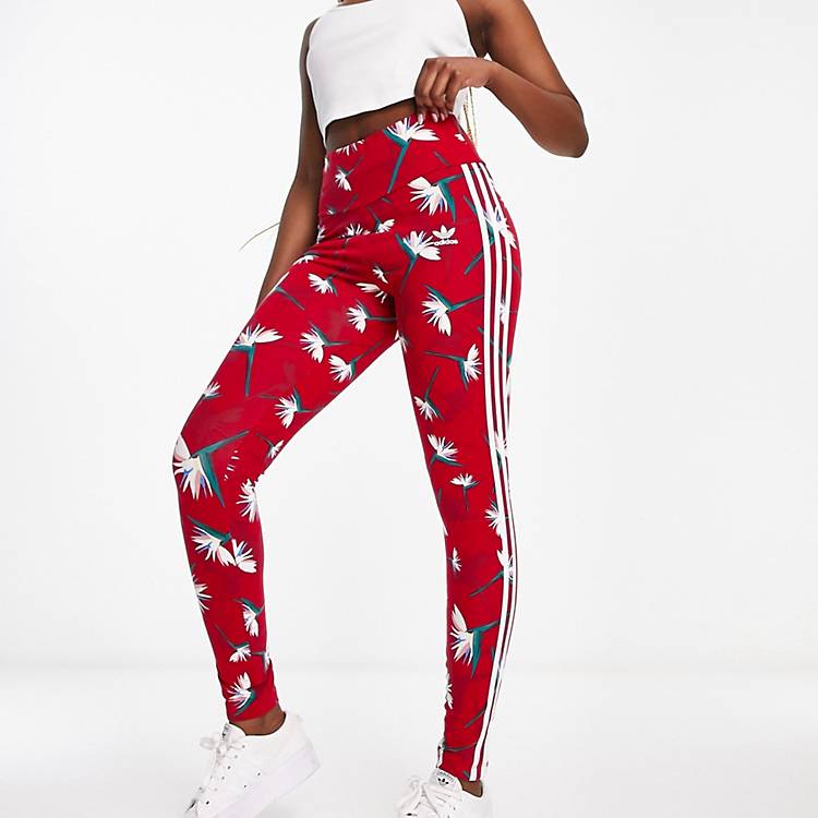 adidas x Thebe Magugu leggings in red all over print | ASOS