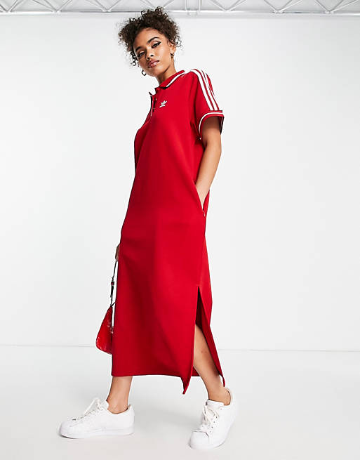 adidas Originals x Thebe Magugu long length t-shirt dress in red | ASOS