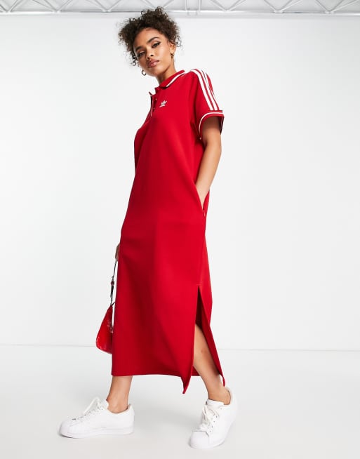 adidas Originals x Thebe Magugu long length t-shirt dress in red | ASOS