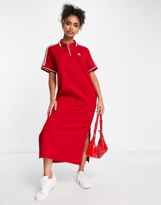 Originals Thebe Magugu long length t-shirt dress in red | ASOS