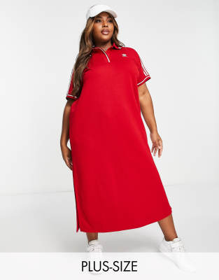 adidas Originals x Thebe Magugu Plus polo shirt dress in red ASOS