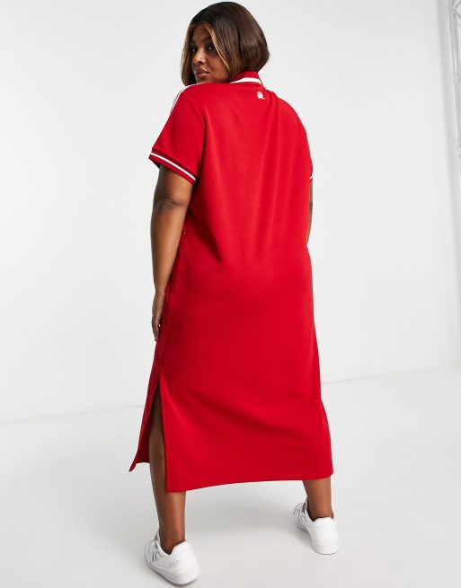 Red t best sale shirt dress outfit