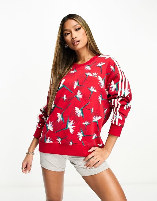 adidas Originals x Thebe Magugu sweatshirt in red with all over print