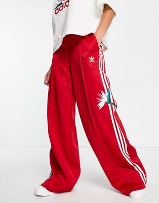 adidas Originals x Thebe Magugu trackpant in red - ASOS Price Checker
