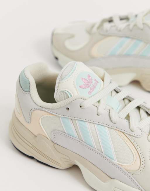 Adidas originals - yung'1 - baskets on sale - blanc cassé et vert menthe