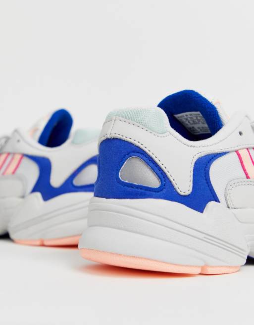 adidas Originals Yung 1 sneakers in white and orange