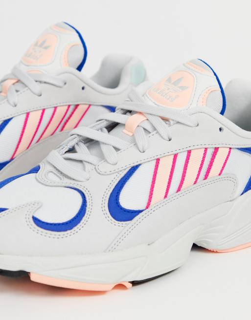 Adidas originals yung-1 sneakers outlet in white and orange