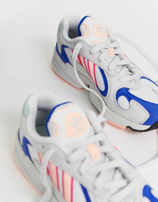 Adidas originals yung-1 sneakers in sale white and orange