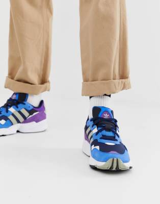 navy adidas yung trainers