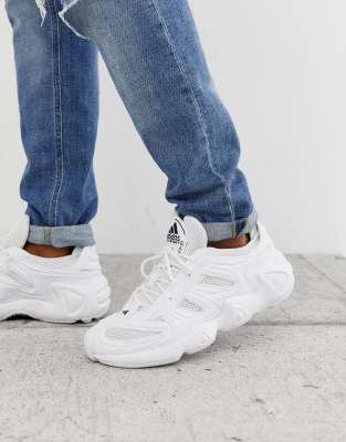 adidas originals yung fyw salvation sneakers in triple white