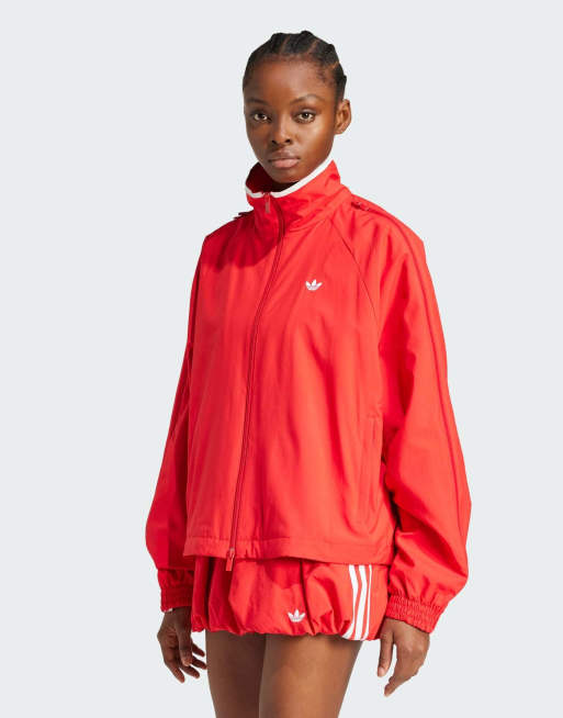 adidas Originals – Zapinana na zamek czerwona kurtka z tkaniny