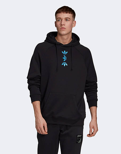 adidas Originals zeno hoodie in black with central trefoil logos | ASOS