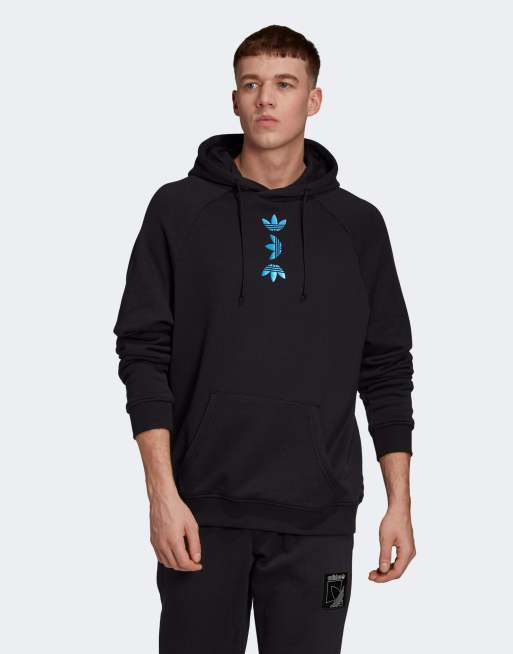 adidas Originals zeno hoodie in black with central trefoil logos | ASOS | Sweatshirts