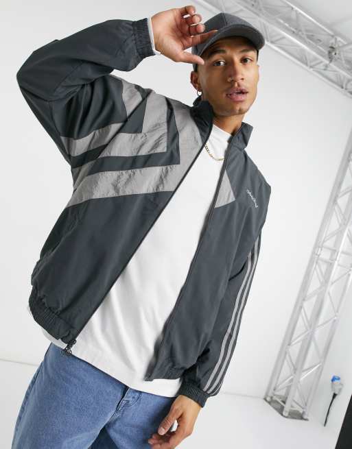 adidas Monogram Track Jacket - Grey, Kids' Lifestyle