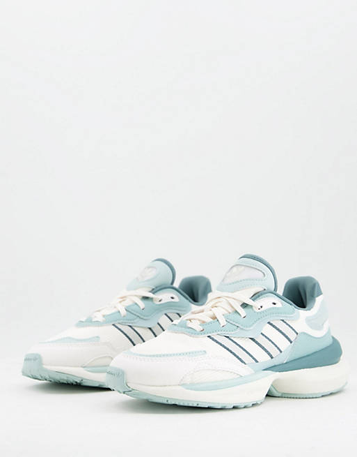 Women adidas Originals Zentic trainers in white and mint 