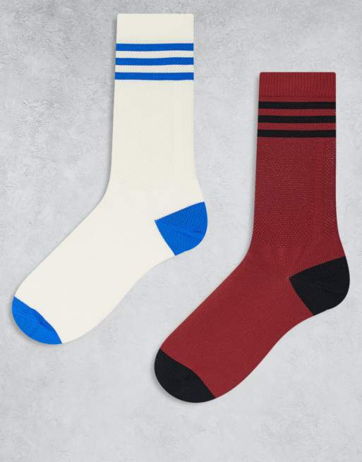 adidas Originals – Zestaw 2 par fakturowanych skarpetek w różnych kolorach