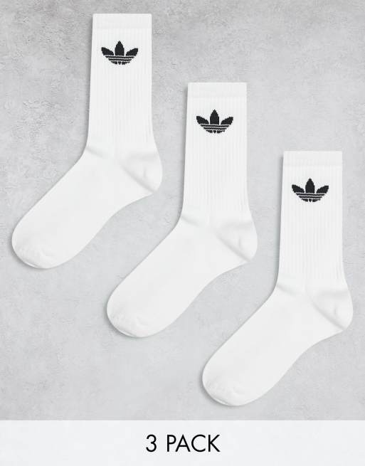 adidas Originals – Zestaw 3 par białych skarpetek z logo Trefoil