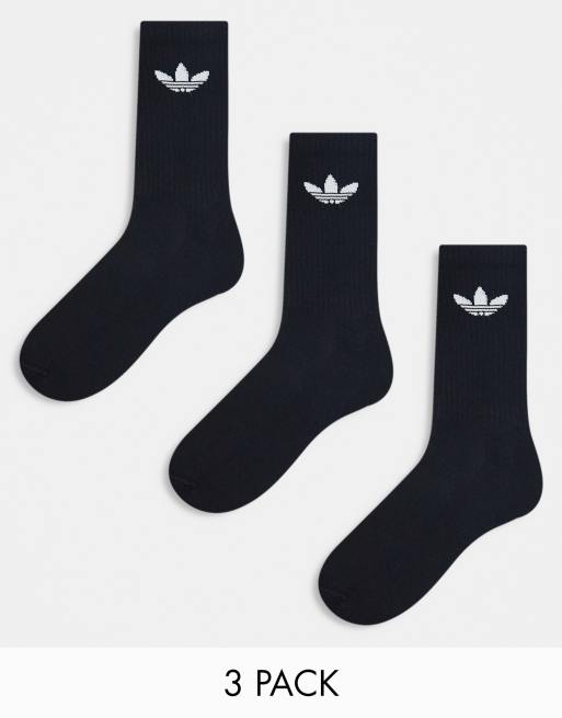 adidas Originals – Zestaw 3 par czarnych skarpetek z logo Trefoil
