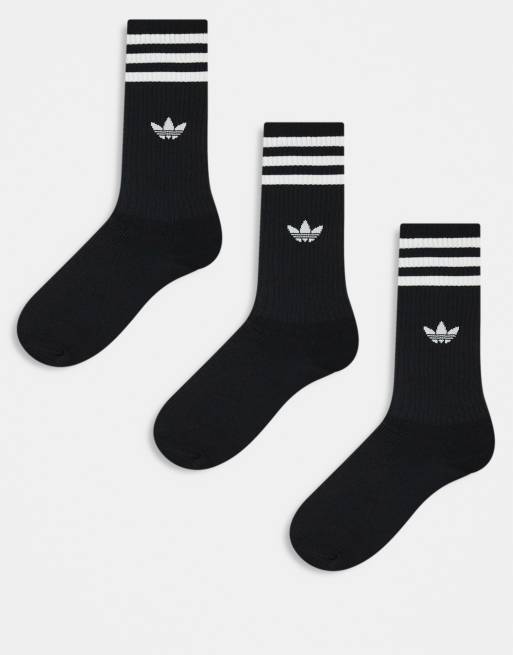 adidas Originals – Zestaw 3 par czarnych skarpetek 