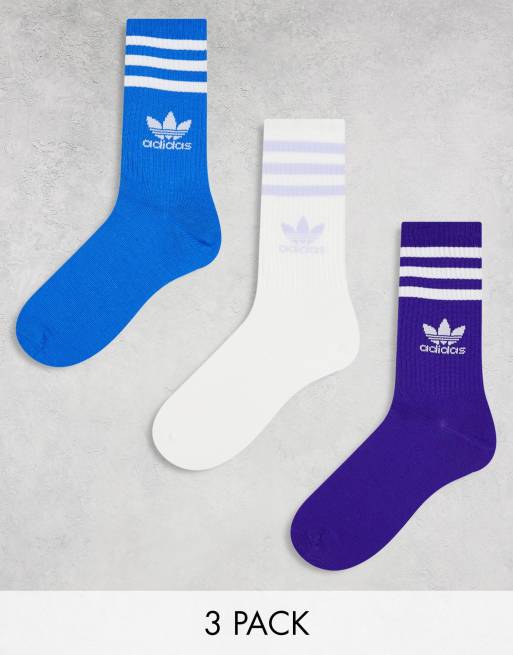 adidas Originals – Zestaw 3 par skarpetek w niebieskich odcieniach