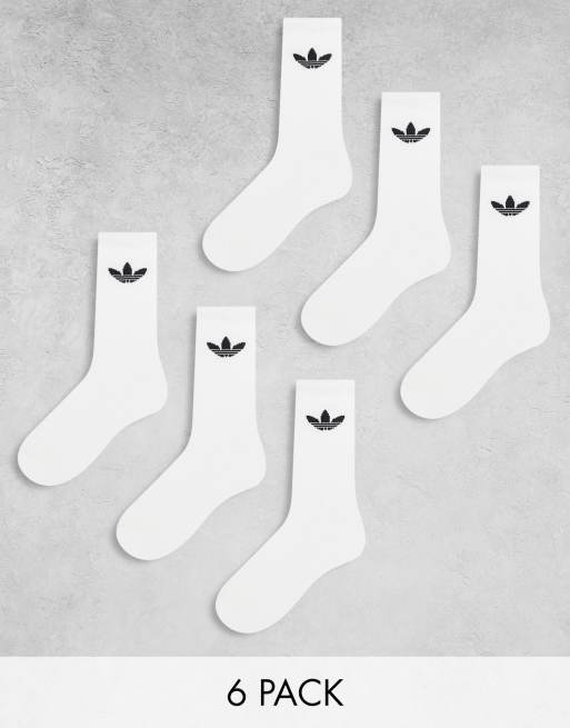 adidas Originals – Zestaw 6 par białych skarpetek z logo Trefoil