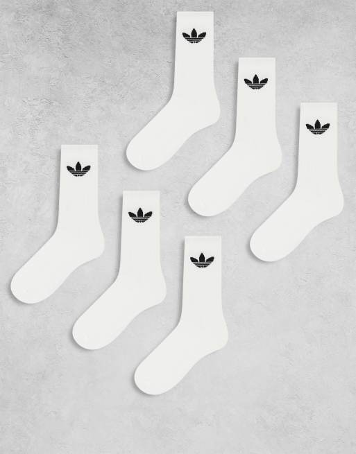 adidas Originals – Zestaw 6 par białych skarpetek z logo Trefoil