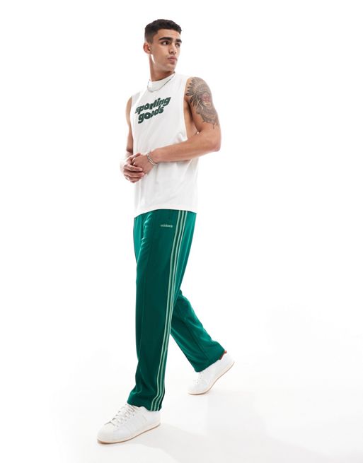 adidas Originals – Zielone spodnie z zaszewkami 