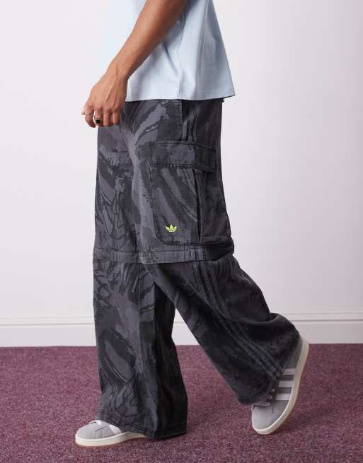 adidas Originals zip-off cargo pants in multi grey | ASOS