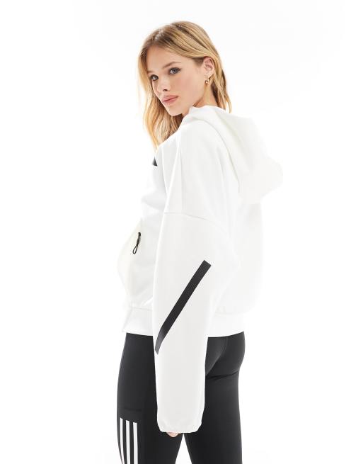 adidas Originals - Z.N.E. - Premium - Hvid hættetrøje med lynlås , 2 af 4