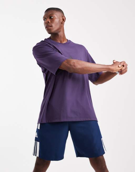 adidas Originals – Z.N.E. – Śliwkowy T-shirt o luźnym kroju 