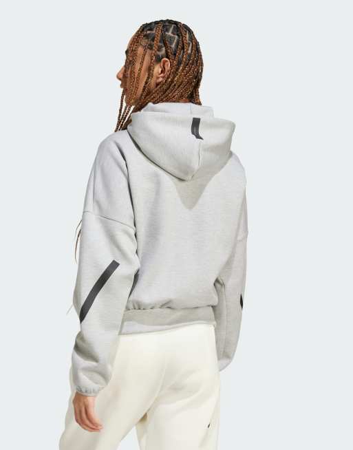adidas Originals - Z.N.E. - Sweat à capuche zippé de qualité supérieure - Gris , 2 de 4