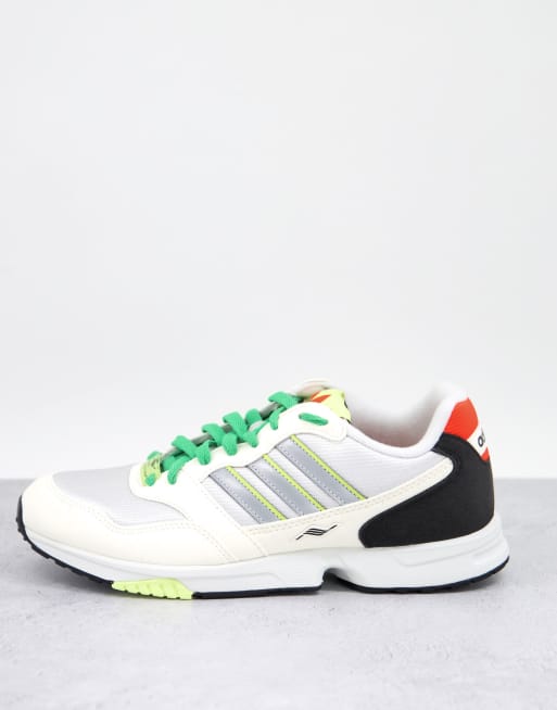 adidas Originals ZX 10000 trainers in off white with colour pops