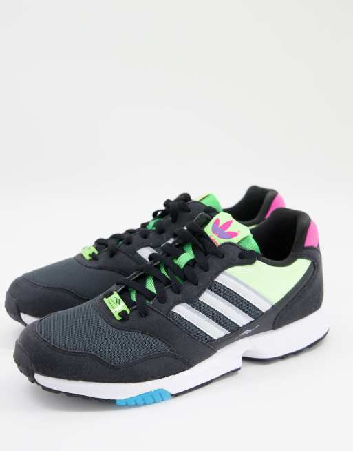 adidas Originals ZX 1000C trainers in black and yellow