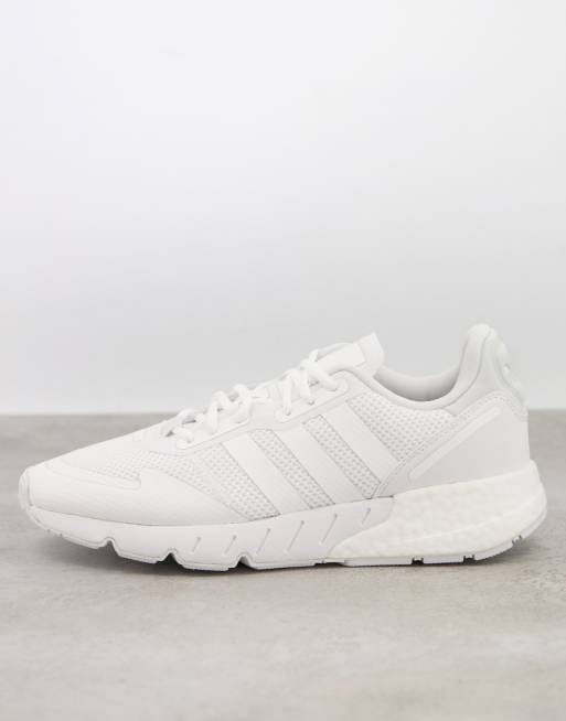 adidas Originals ZX 1K boost trainers in triple white | ASOS