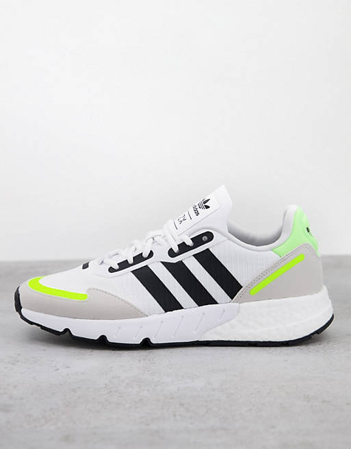 adidas Originals ZX 1K Boost trainers in white and black
