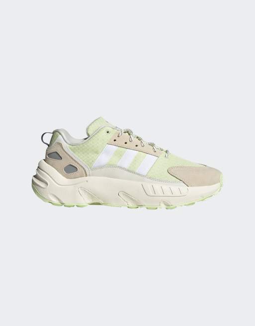 adidas Originals - ZX 22 Boost - Sneakers i råhvid og limegrøn