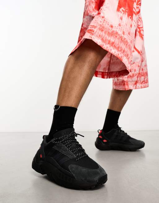 Atrevimiento Estresante Aclarar adidas Originals ZX 22 Boost sneakers in black and red | ASOS