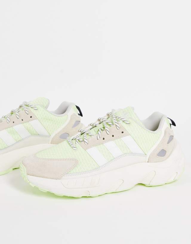 adidas Originals ZX 22 Boost sneakers in green and off white