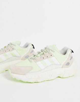 adidas Originals ZX 22 Boost trainers in green and off white - ASOS Price Checker